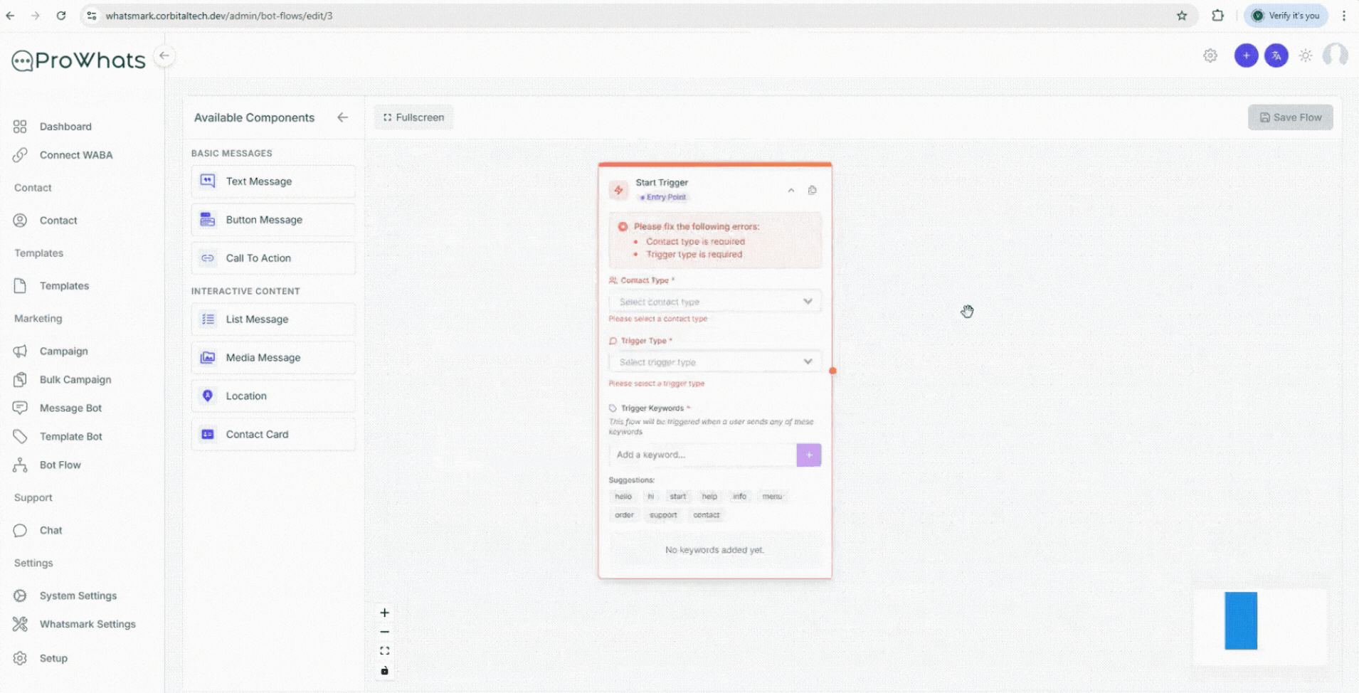 ProWhats Automation Flow