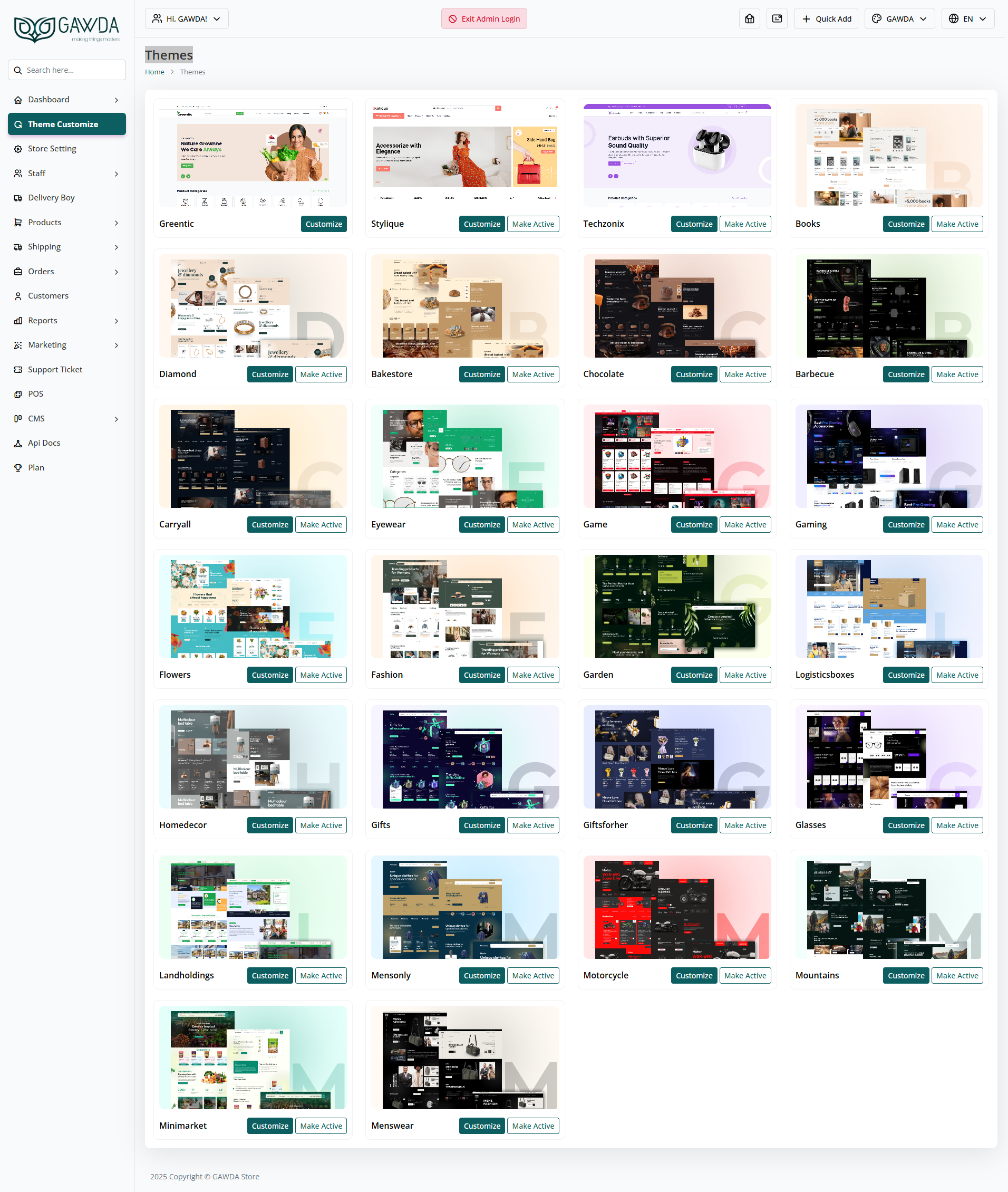 GAWDA Store Themes Library